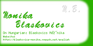 monika blaskovics business card